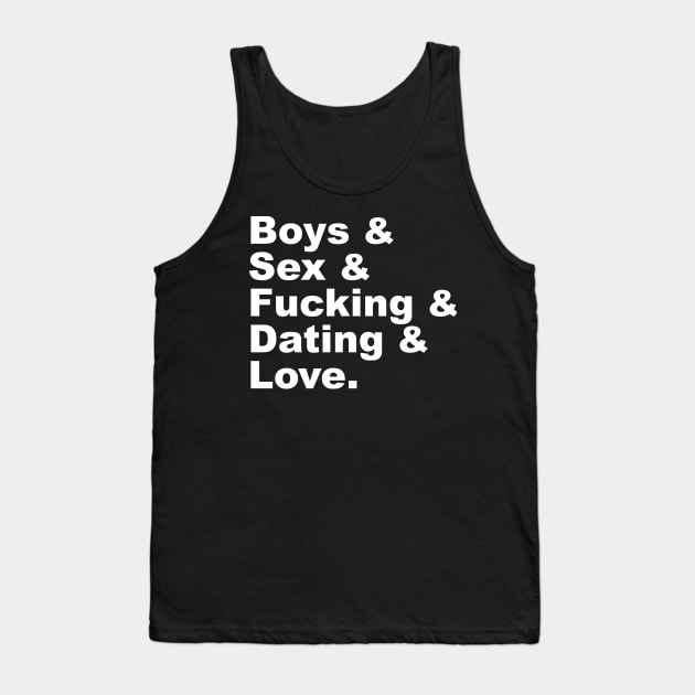 Boys Sex Etc Tank Top by SEEK TREATMENT